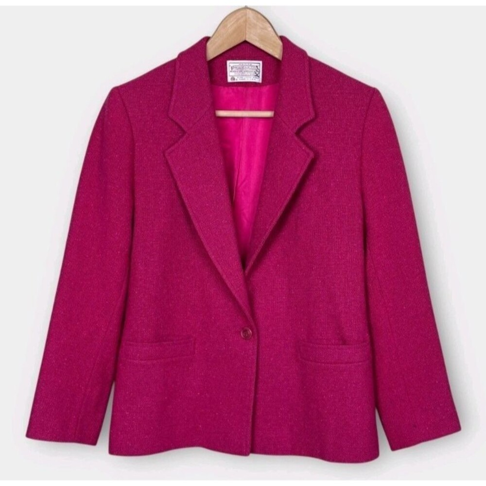 VTG Miss Pendleton Wool Tweed Blazer Women's Sz 10 Barbiecore Elle Woods Preppy